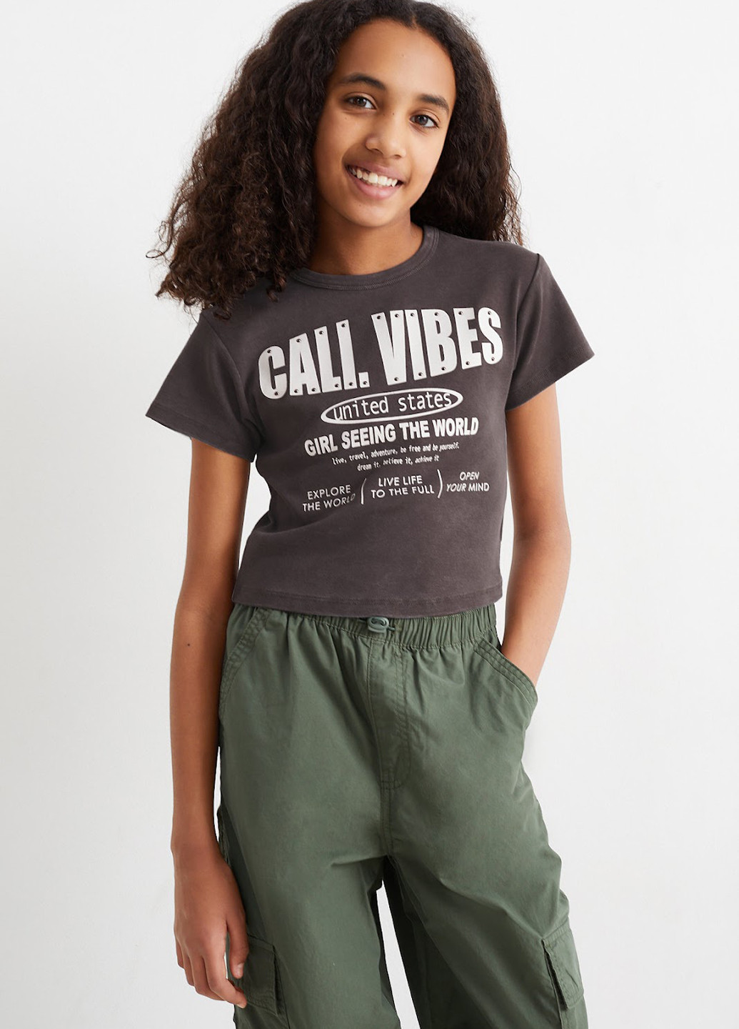 Сіро-коричнева літня футболка C&A