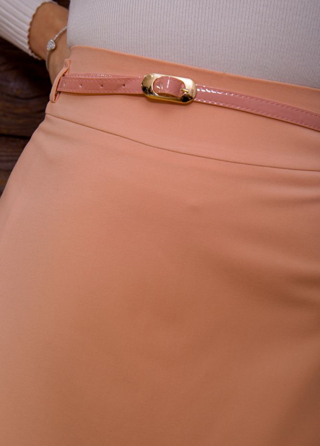 Персиковая кэжуал однотонная юбка Ager годе