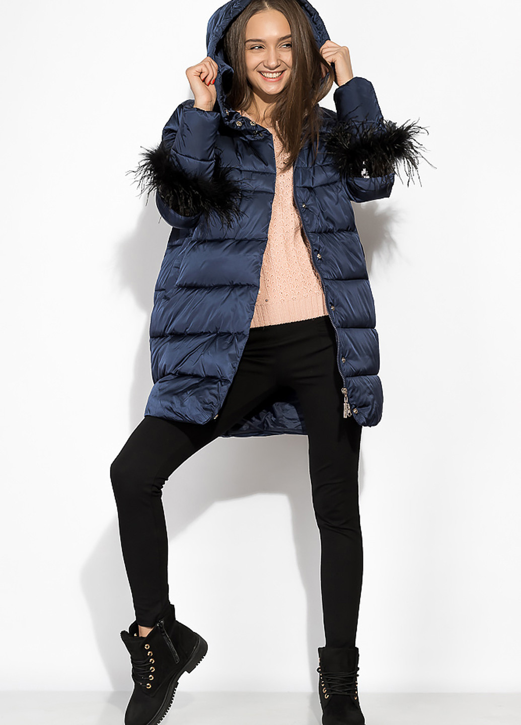 Темно-синяя зимняя куртка Time of Style