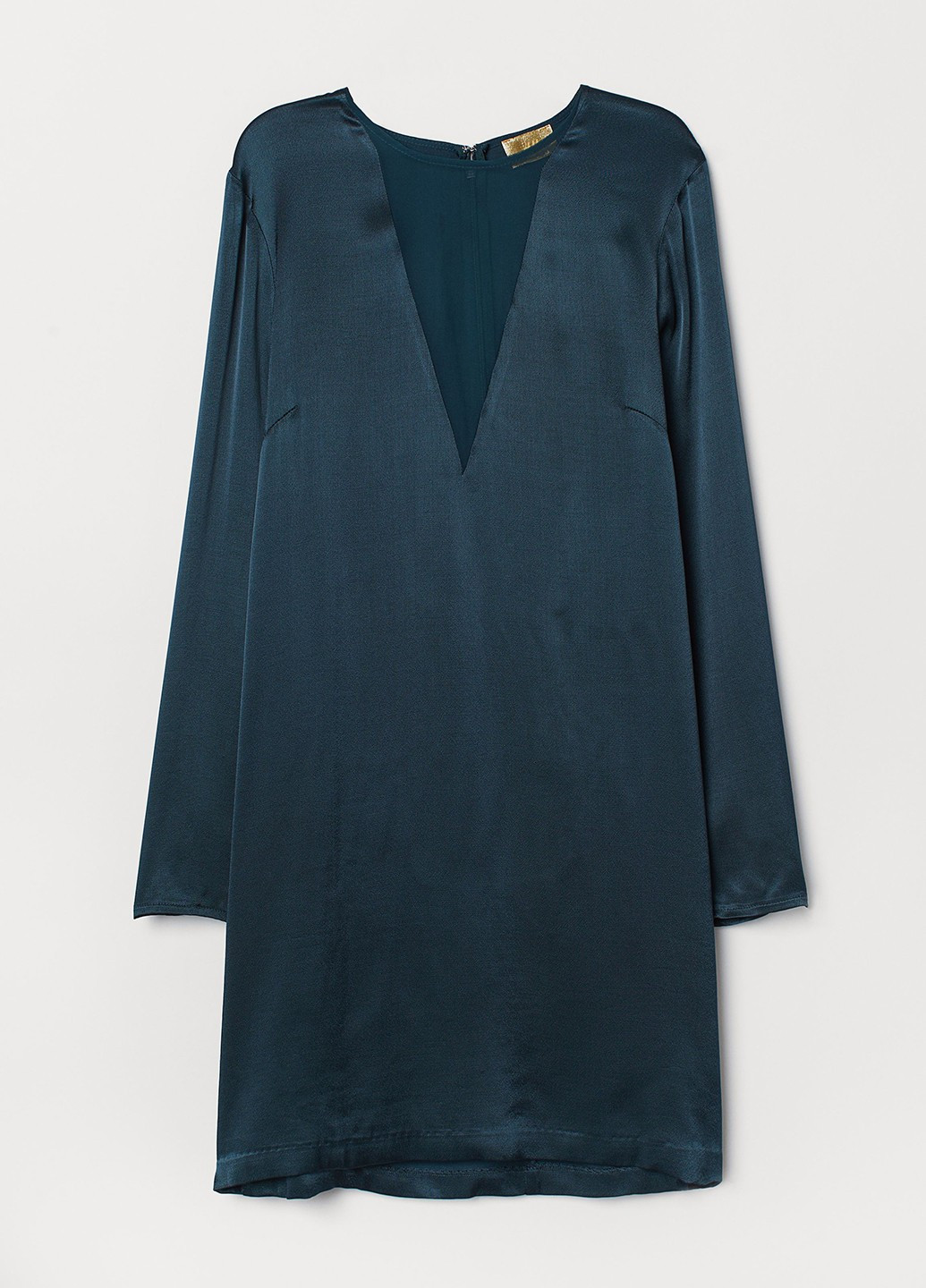 Темно-бирюзовое коктейльное, кэжуал платье а-силуэт H&M однотонное