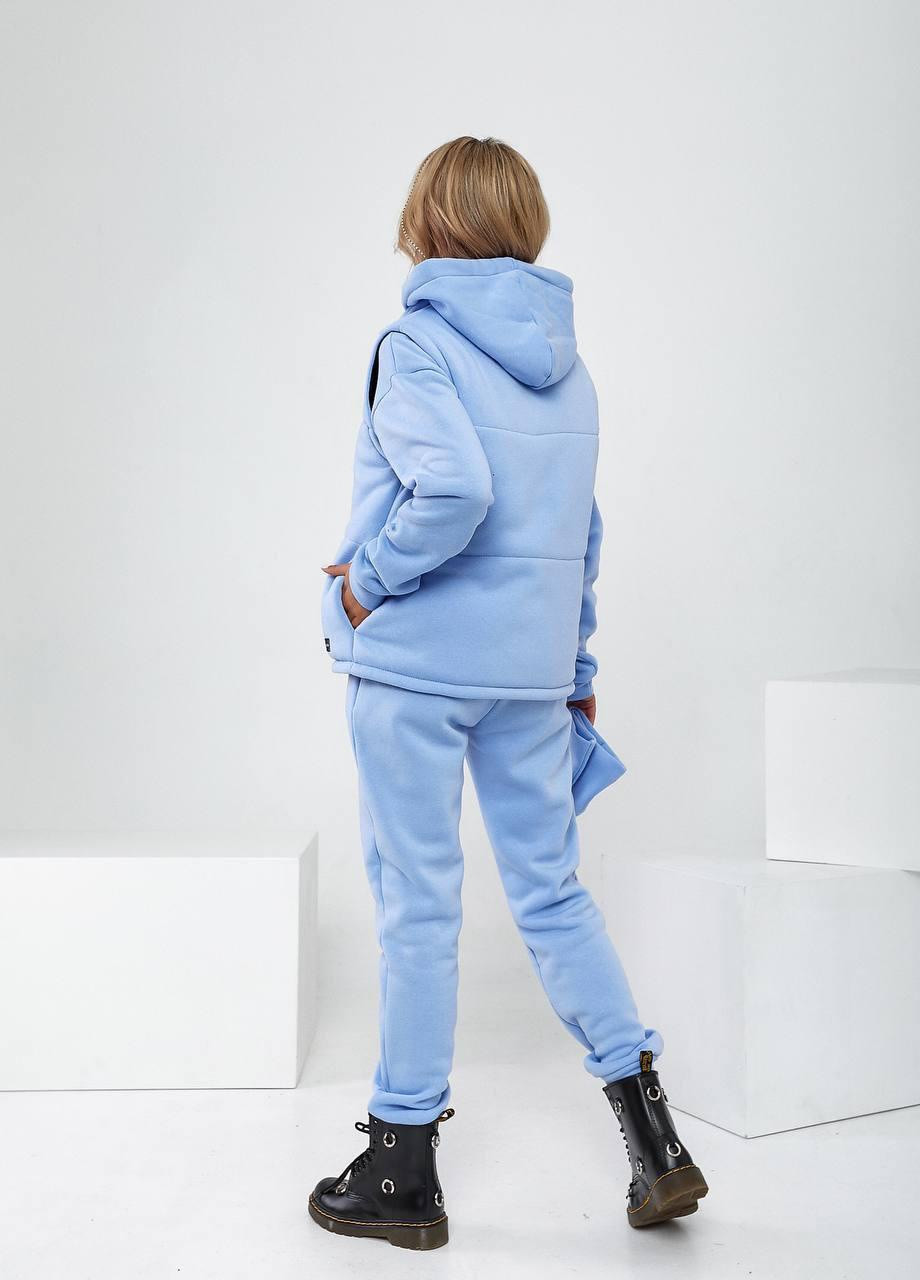 Женский прогулочный трикотажный костюм четверка голубой р.42/44 376950 New Trend (255275112)