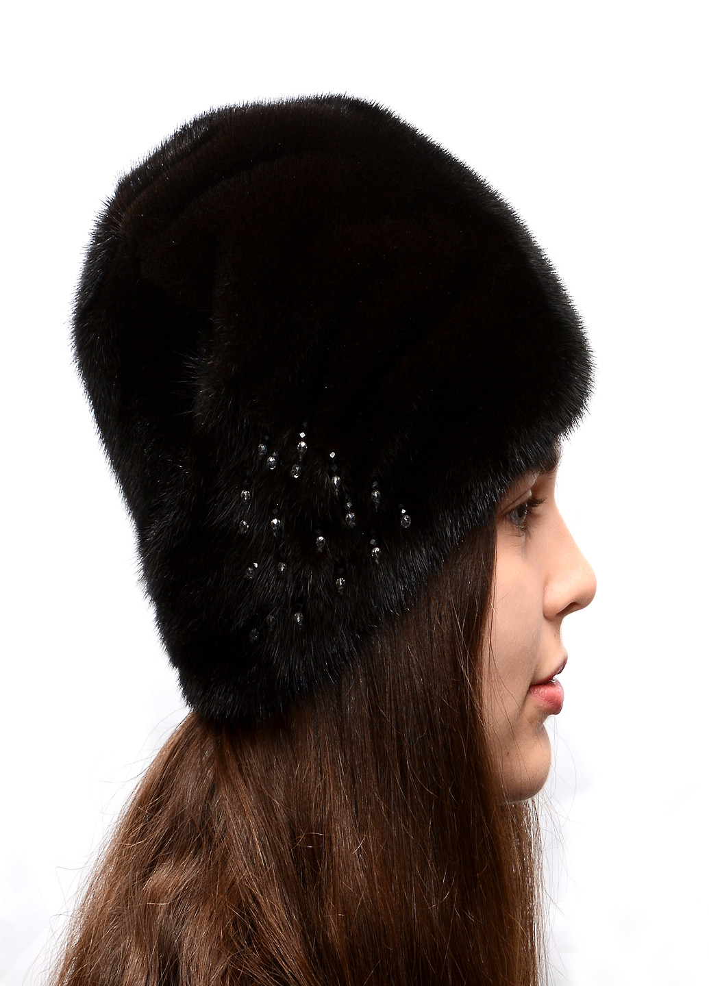 Женская норковая шапка кубанка Меховой Стиль бусы (211066508)