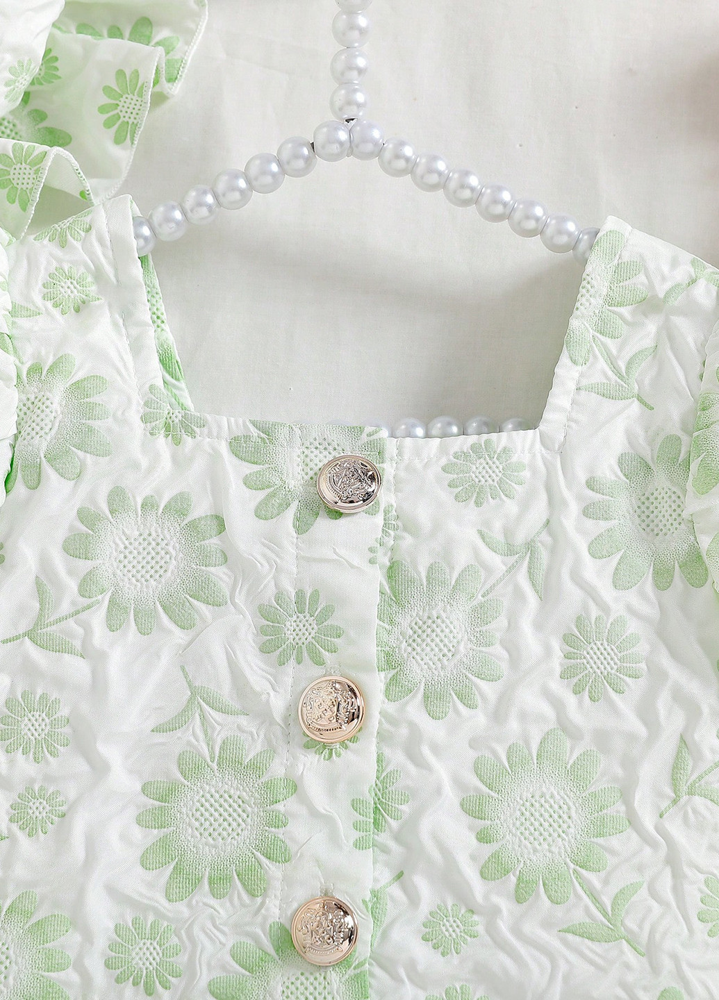 Світло-зелений літній костюм (топ, шорти) SHEIN