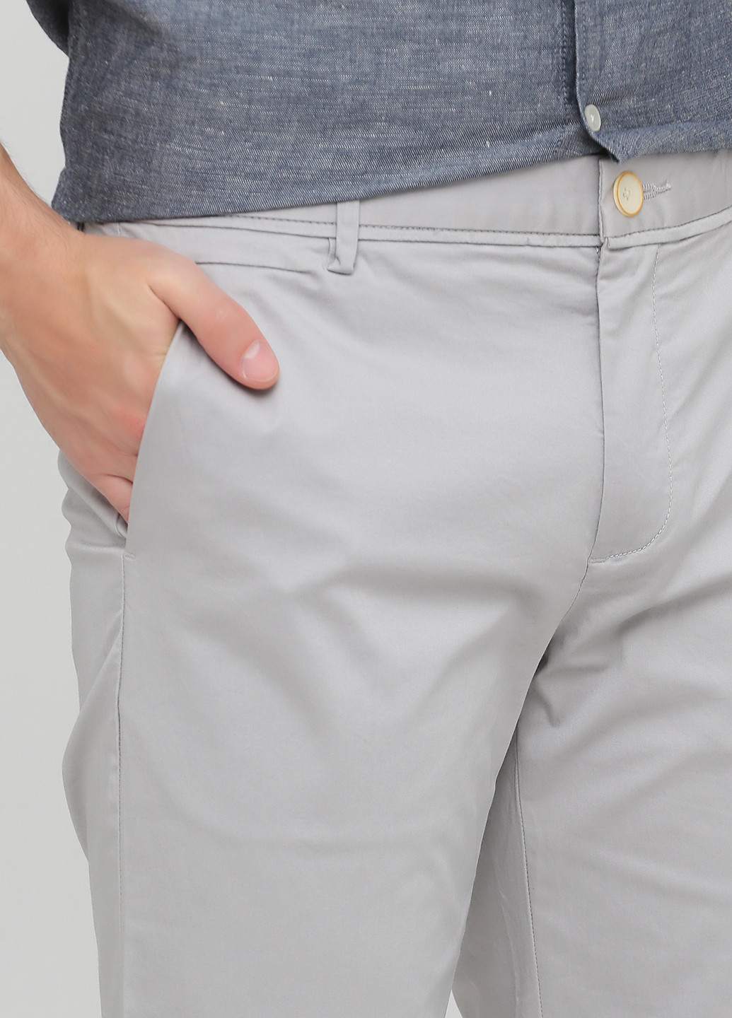 Светло-серые кэжуал демисезонные прямые брюки JACK&JONES