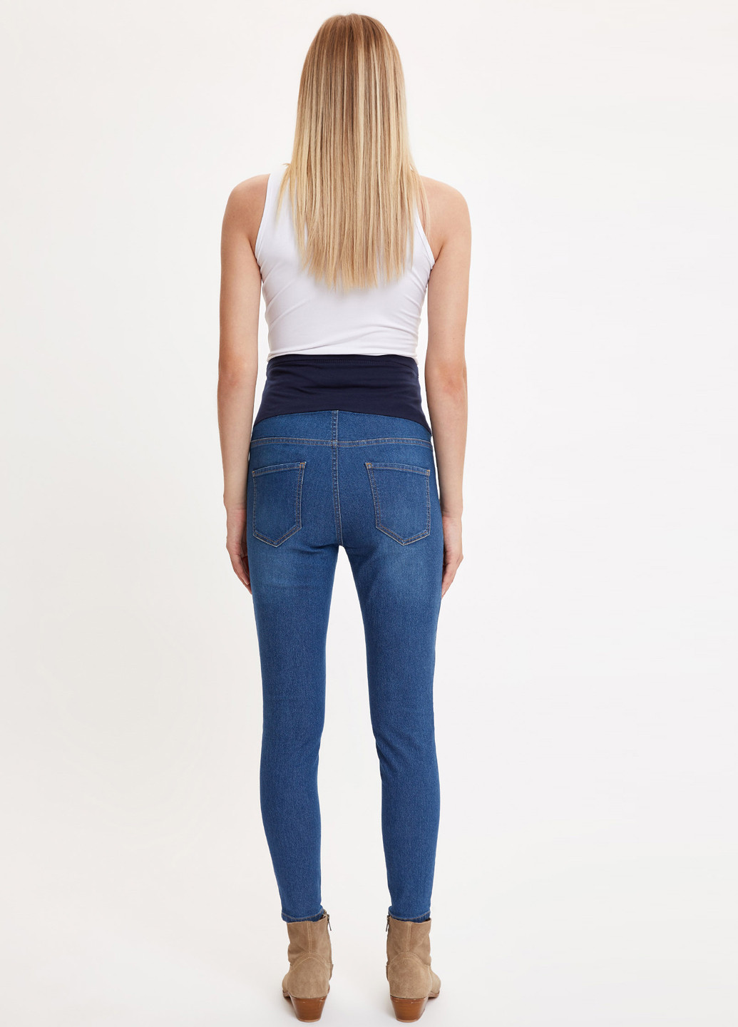 Синие демисезонные скинни джинсы для беременных DeFacto