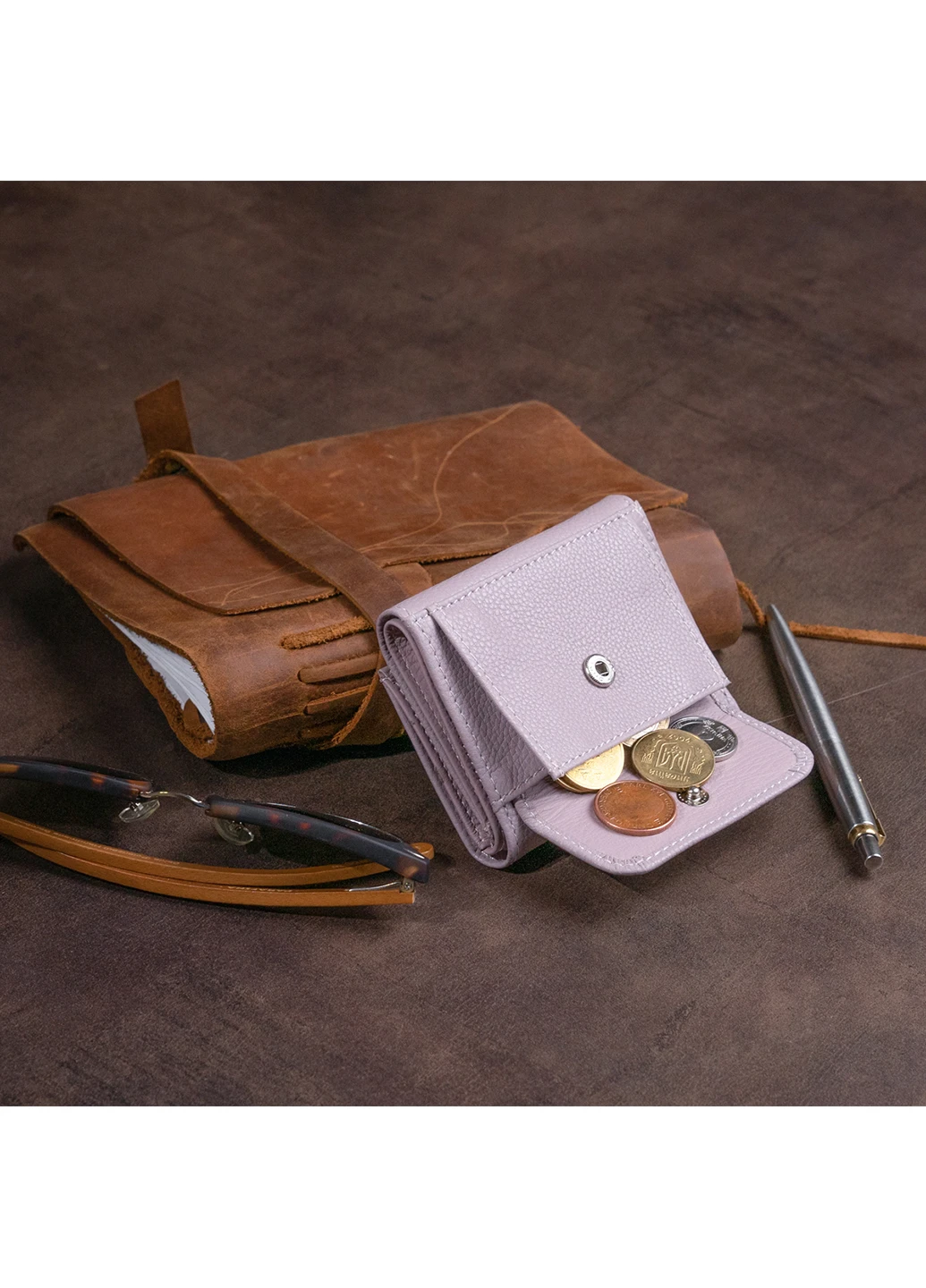 Женский кожаный кошелек 9,5х7,5х2 см st leather (229460729)