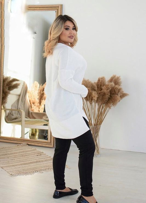 Женский прогулочный костюм белая туника и черные леггинсы р.50 355163 New Trend (255275361)