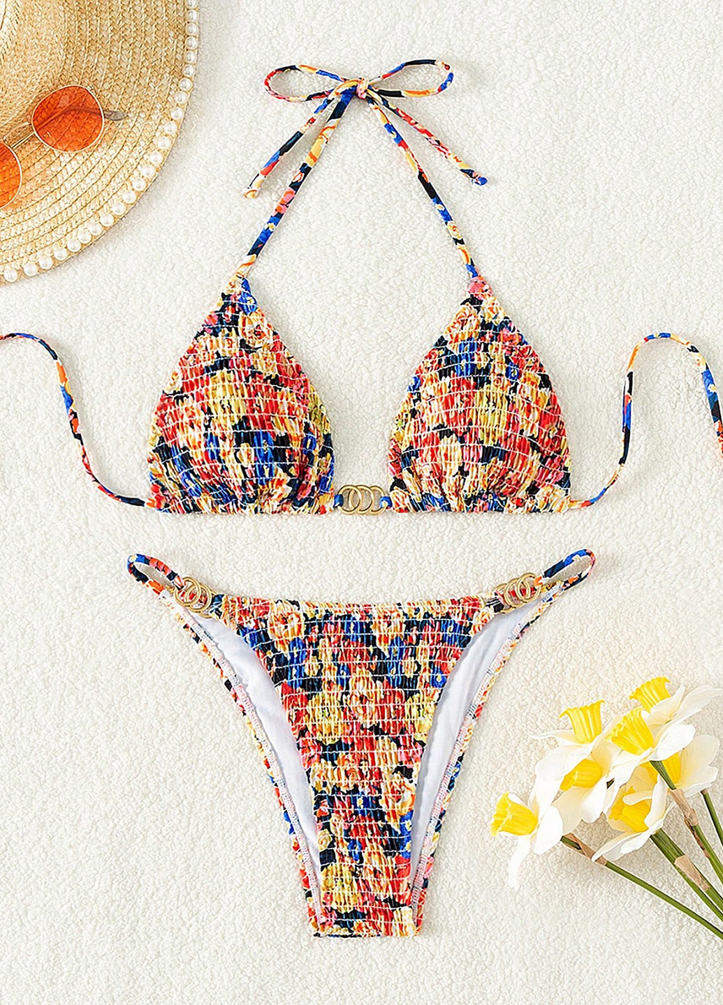 Комбинированный демисезонный купальник (лиф, трусы) бикини, раздельный SHEIN