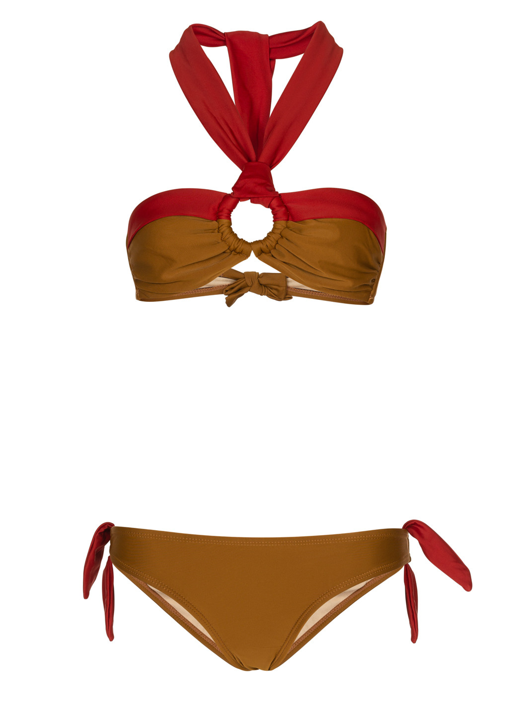 Горчичный летний горчичный купальник бандо Beach Panties