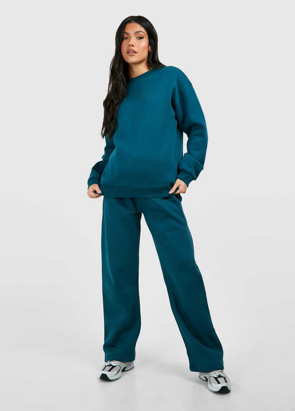 Бирюзовый свитшот для беременных Boohoo однотонный без декора (308024197)