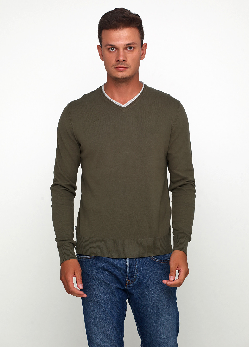 Оливковый (хаки) демисезонный джемпер пуловер Terranova