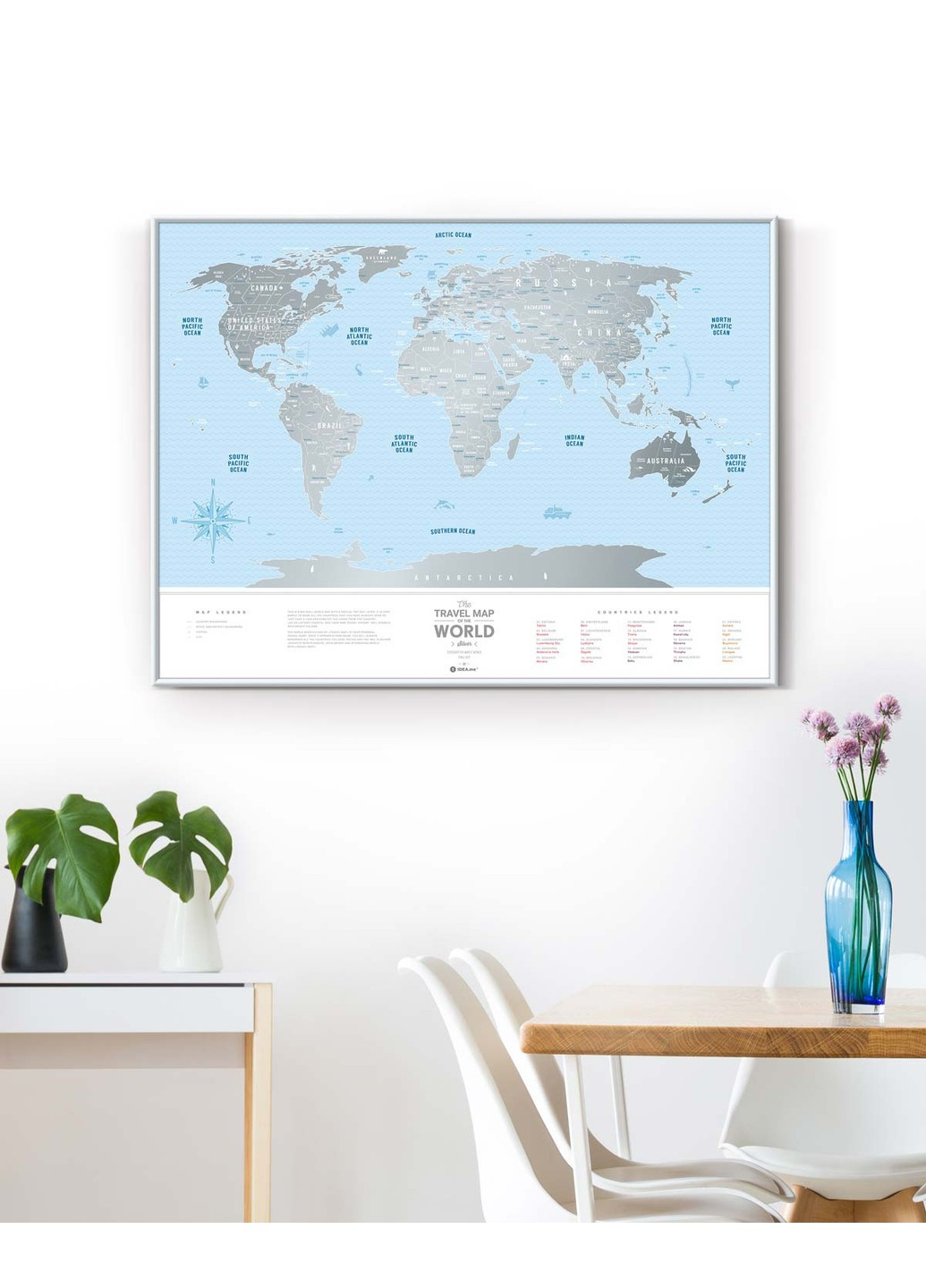Скретч карта мира "Travel Map Silver World" (рама) 1DEA.me (254288755)
