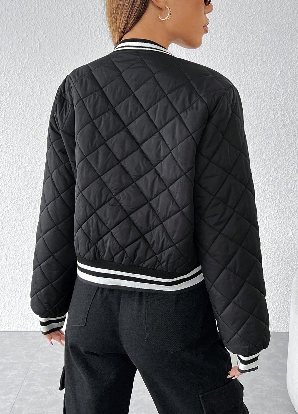 Бомбер SHEIN бейсбольный на кнопках (341286209)