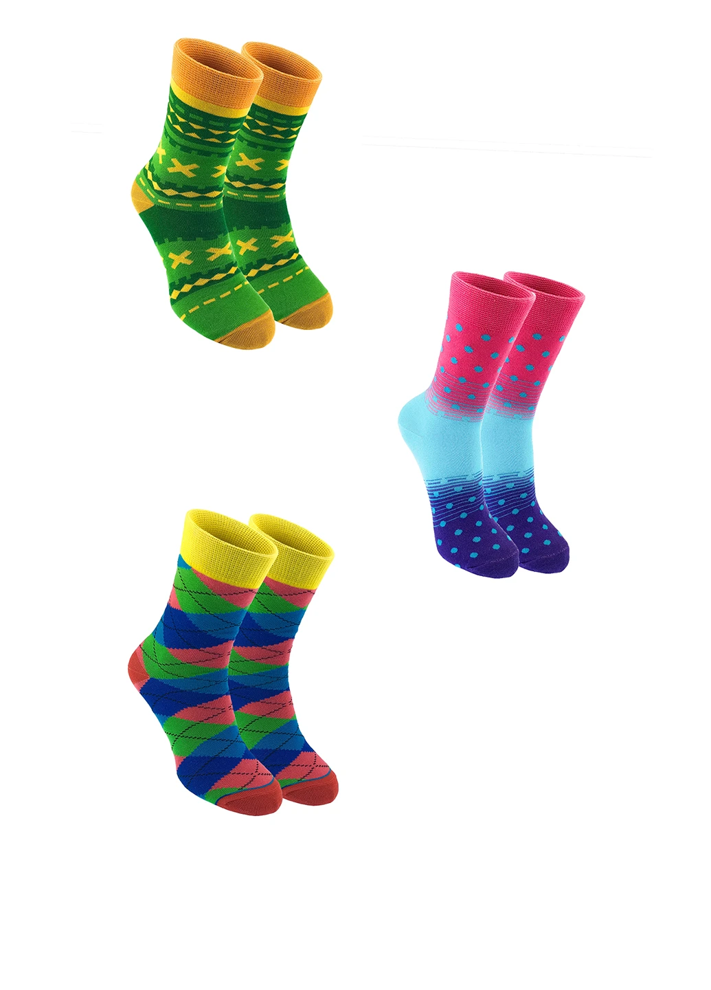 Комбіновані шкарпетки (3 пари) Mo-Ko-Ko Socks малюнки (25064152)