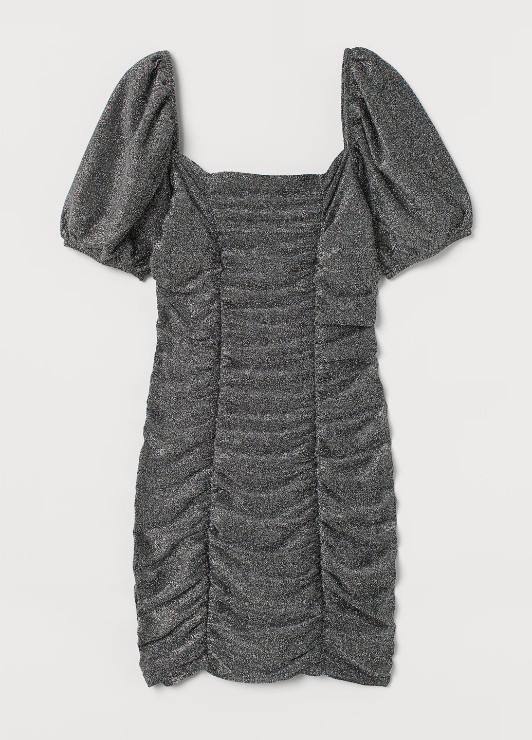 Серебряное вечернее платье футляр H&M однотонное