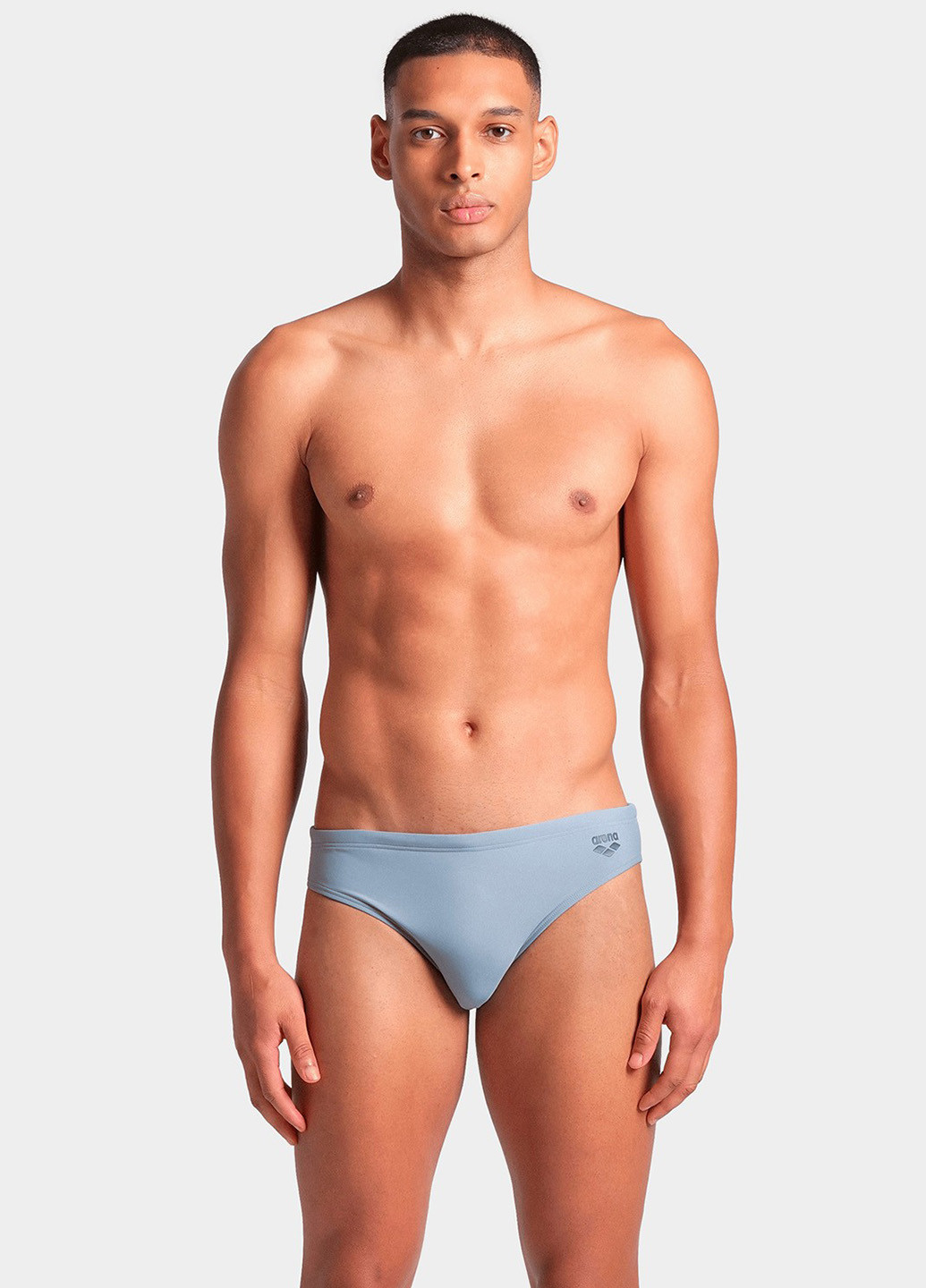 Мужские серо-голубые пляжные плавки брифы Arena