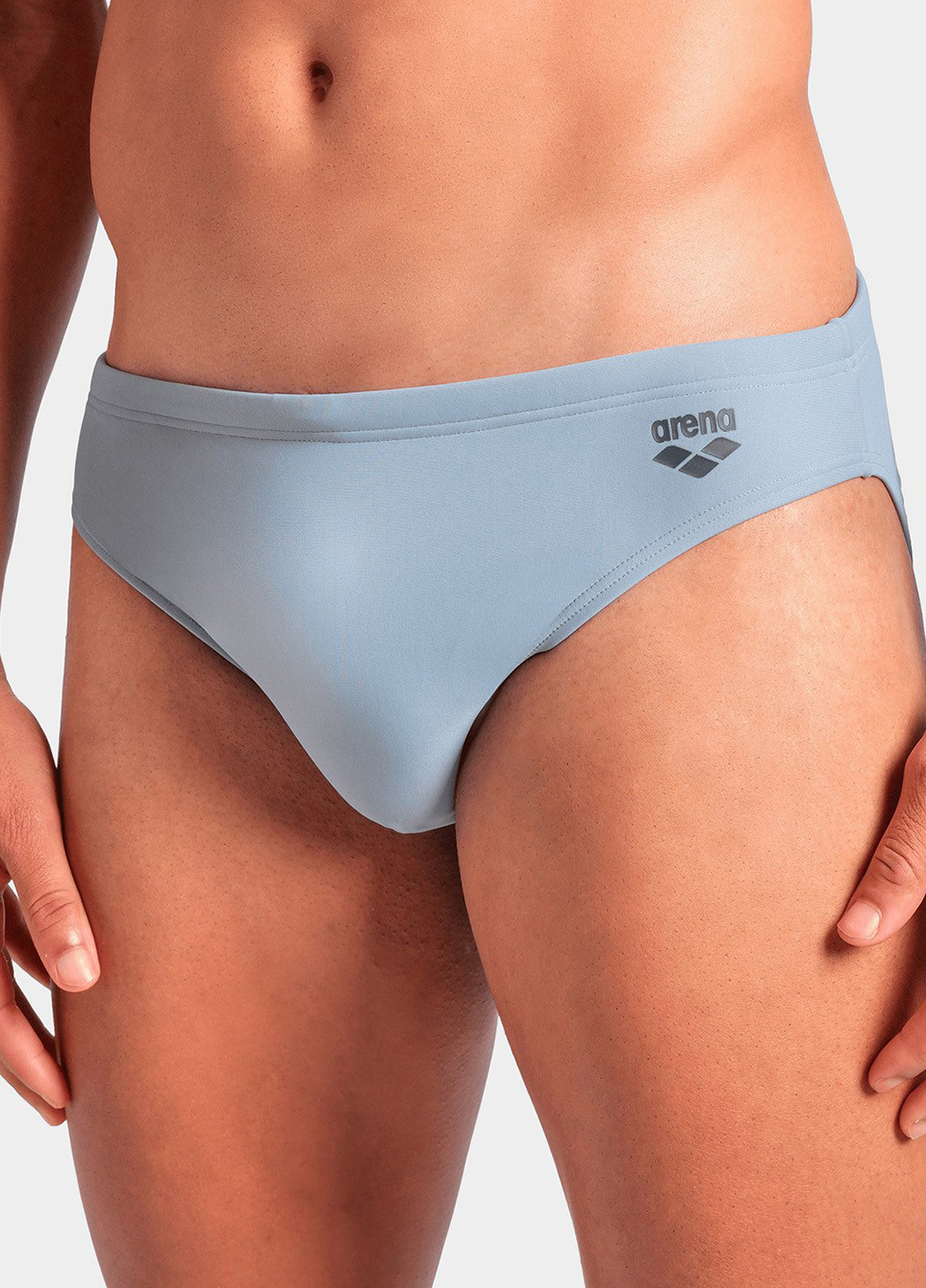 Мужские серо-голубые пляжные плавки брифы Arena