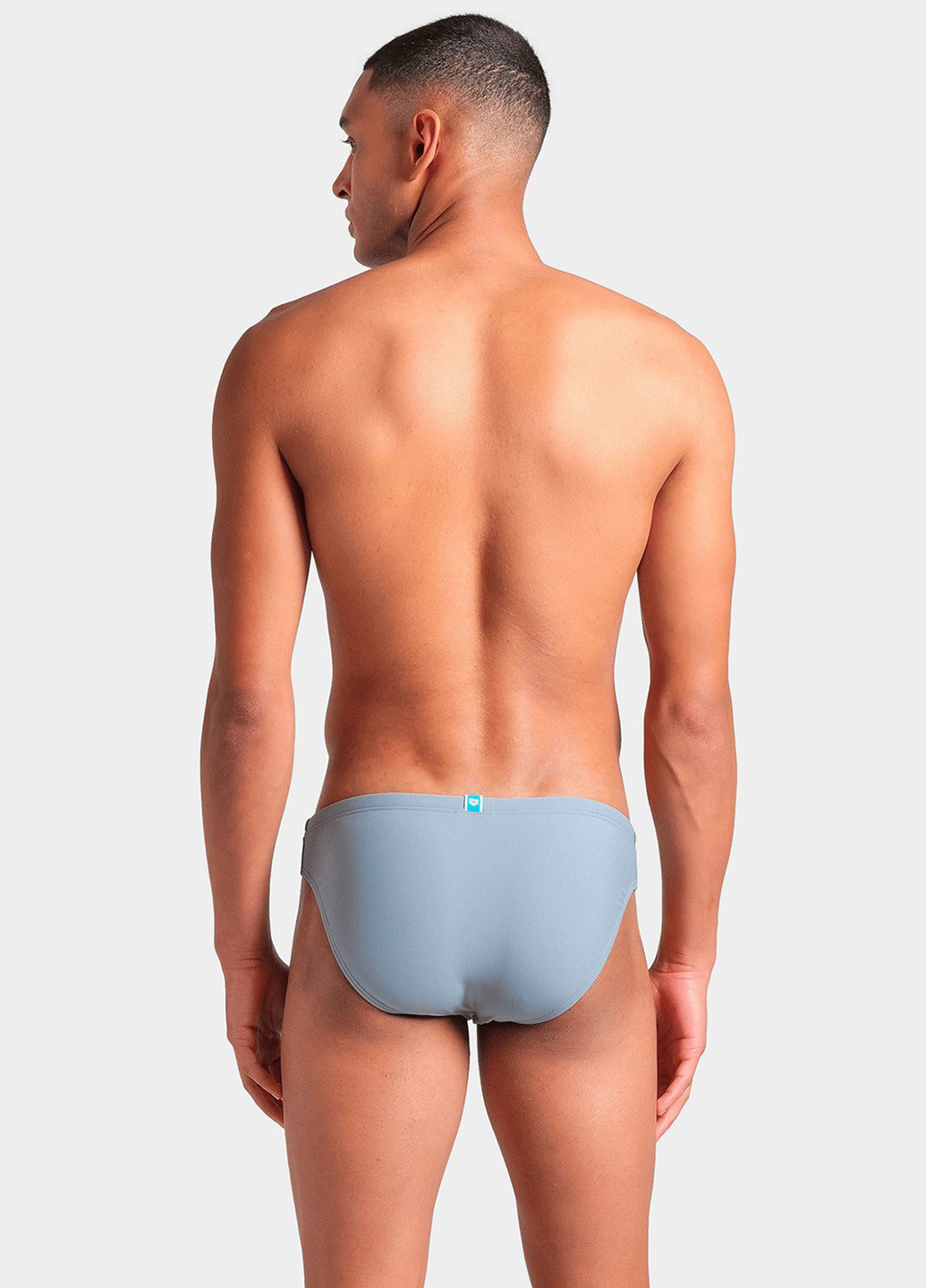 Мужские серо-голубые пляжные плавки брифы Arena