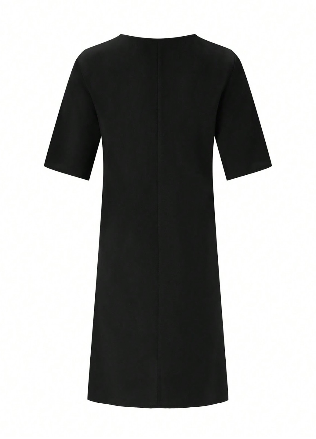 Черное кэжуал платье а-силуэт SHEIN однотонное