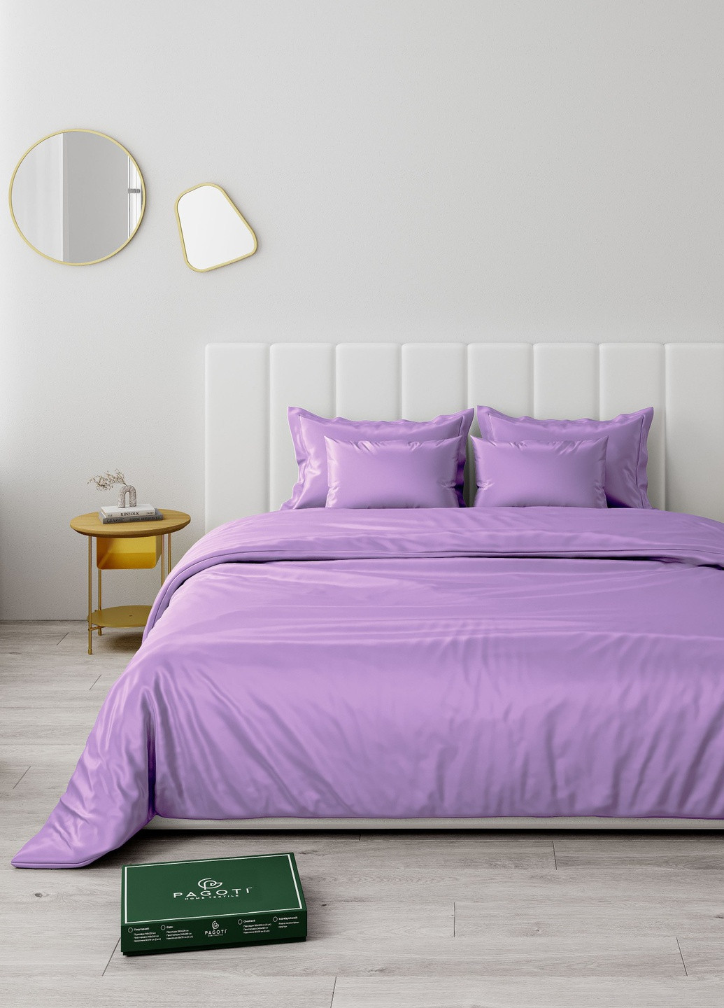 Комплект постельного белья сатин-люкс Minimal лавандовый (семейный) PAGOTI (256519416)