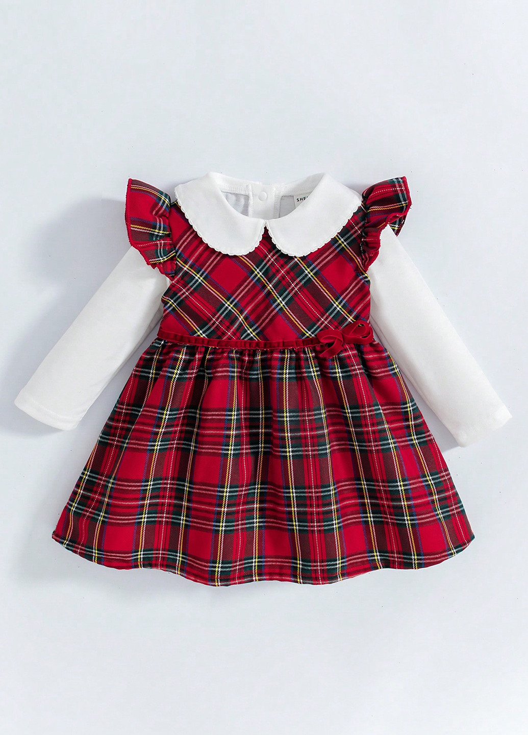 Комбинированный демисезонный комплект (блуза, платье) SHEIN