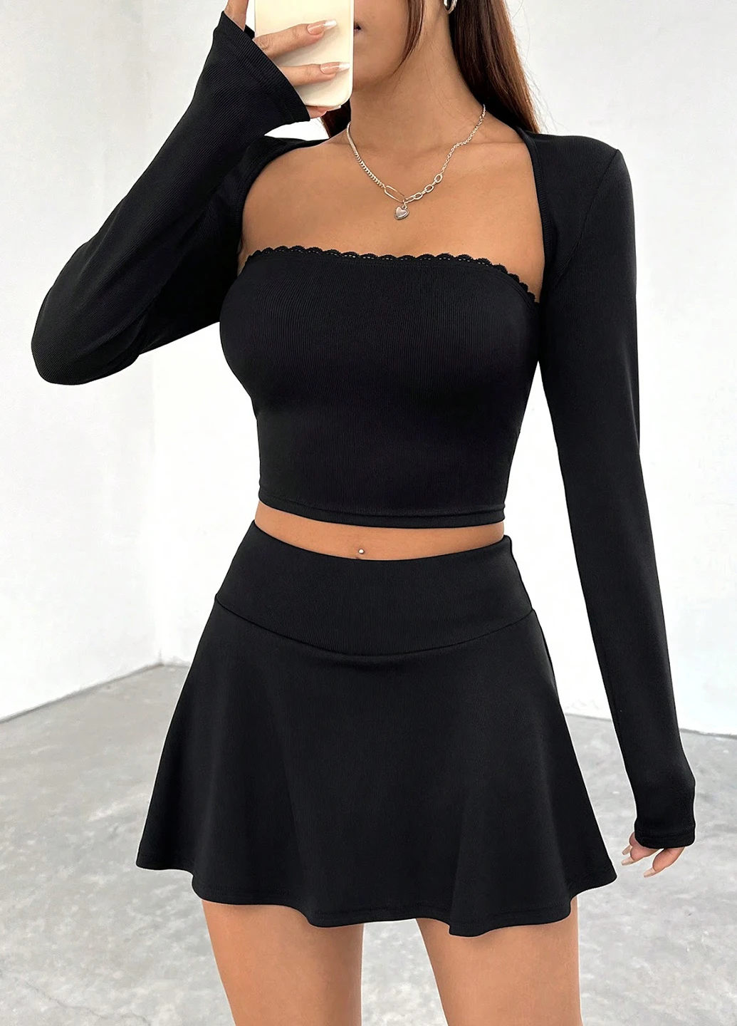 Костюм (топ, болеро, спідниця) SHEIN (330610787)