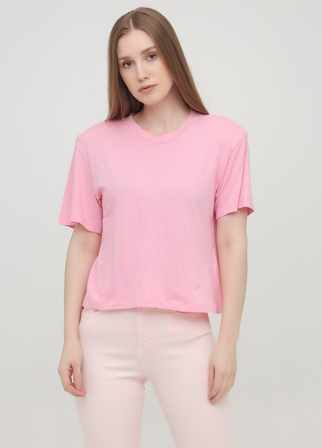 Светло-розовая летняя футболка Alcott