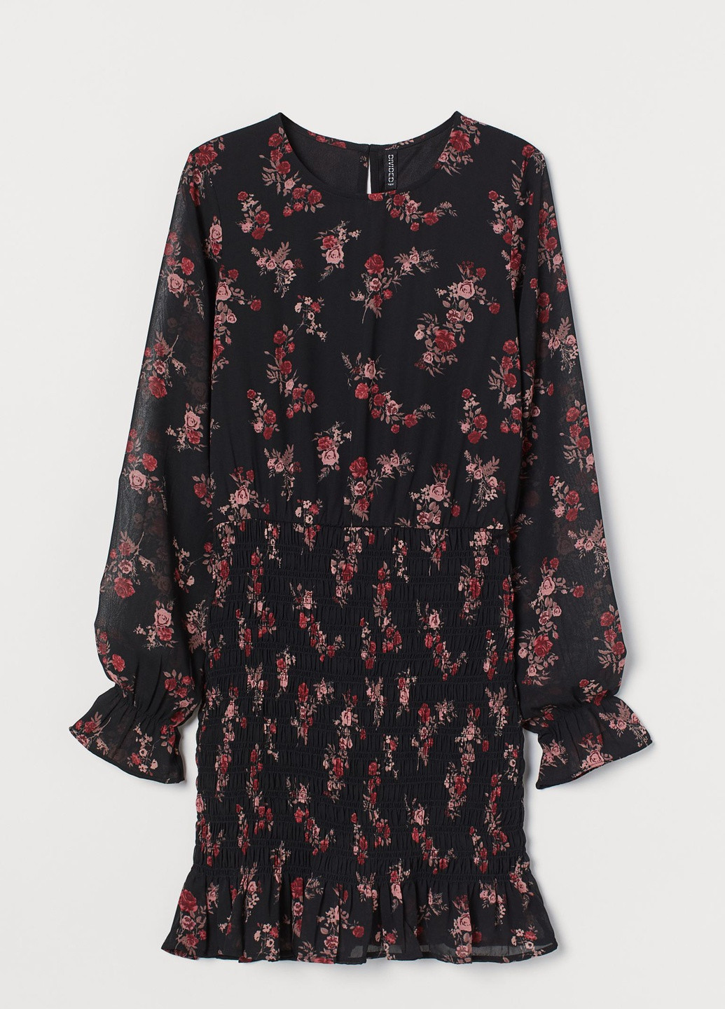 Черное кэжуал платье H&M розы