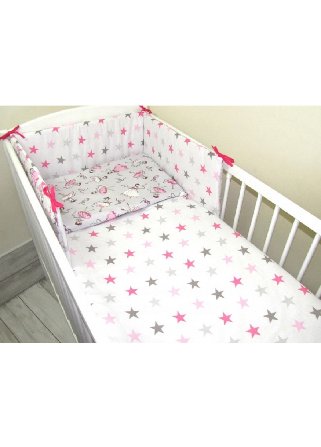 Комплект в дитяче ліжечко ліжко люльку набір бортики захист на три сторони постільна білизна ручної роботи (28539-Нов) Unbranded (253162440)