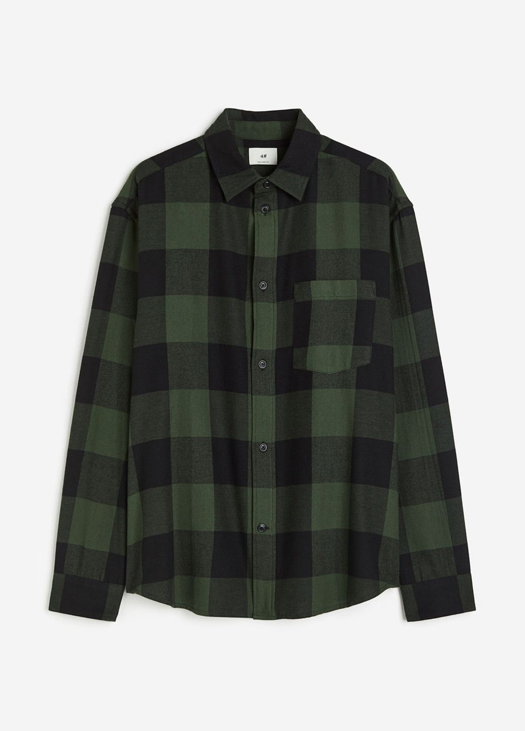 Темно-зеленая кэжуал рубашка в клетку H&M