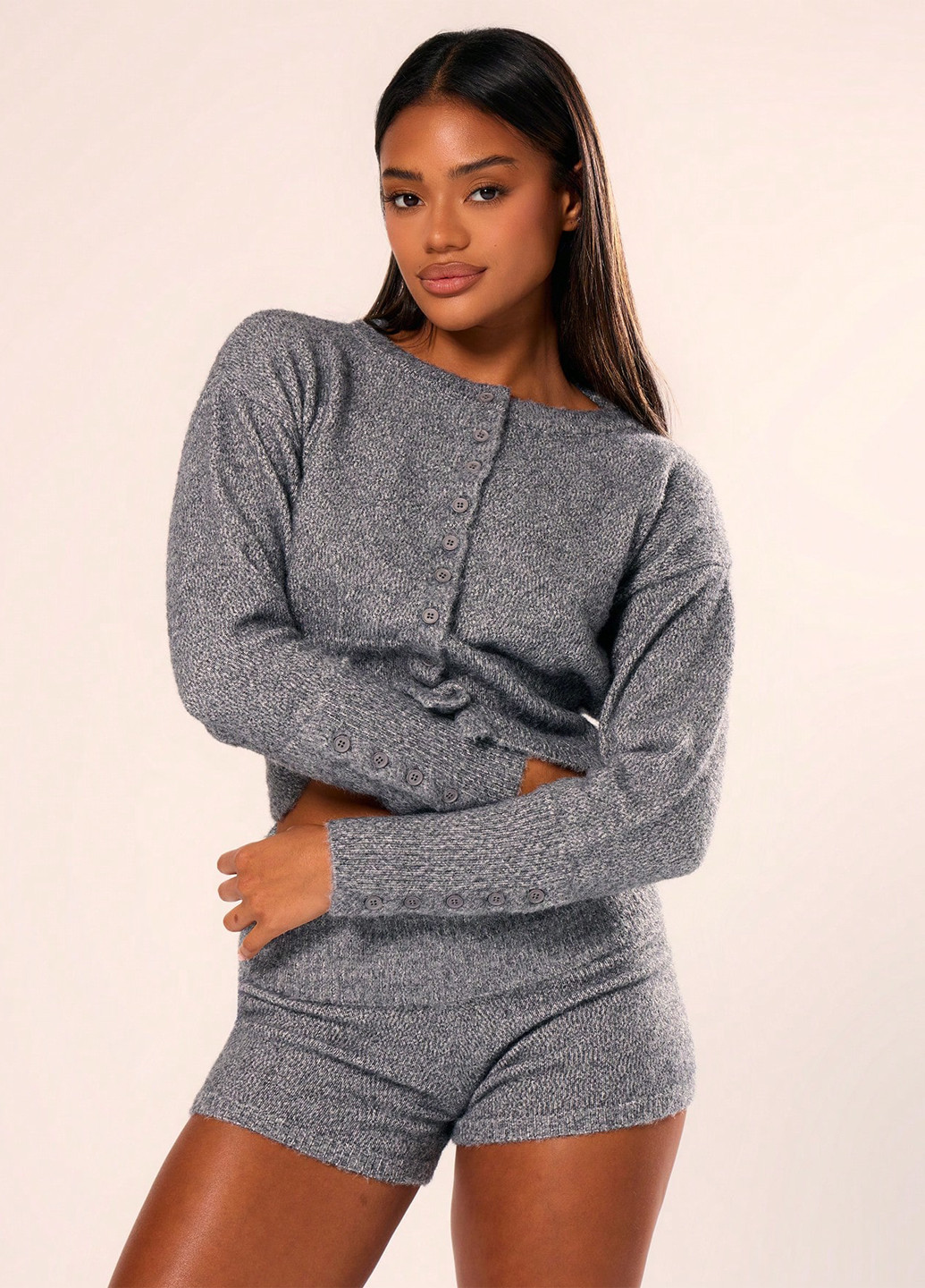 Серый демисезонный кардиган SHEIN