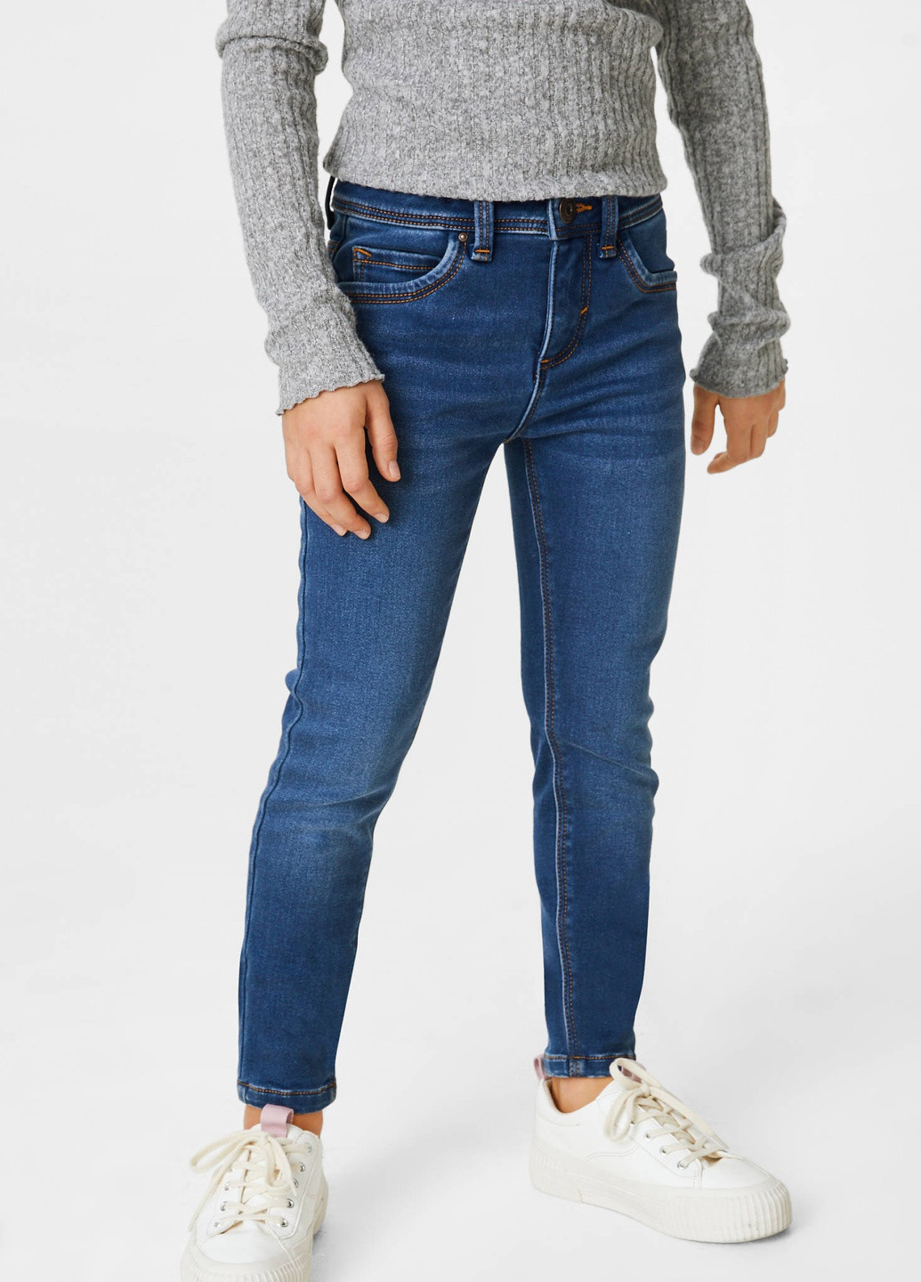 Утеплені джинси для дівчинки 164 розмір сині 2145421 C&A (255334703)