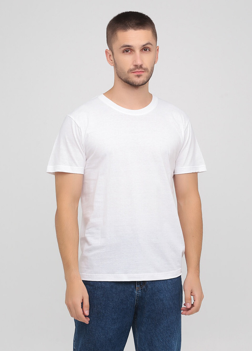 Біла футболка чоловіча безшовна з круглим коміром Stedman