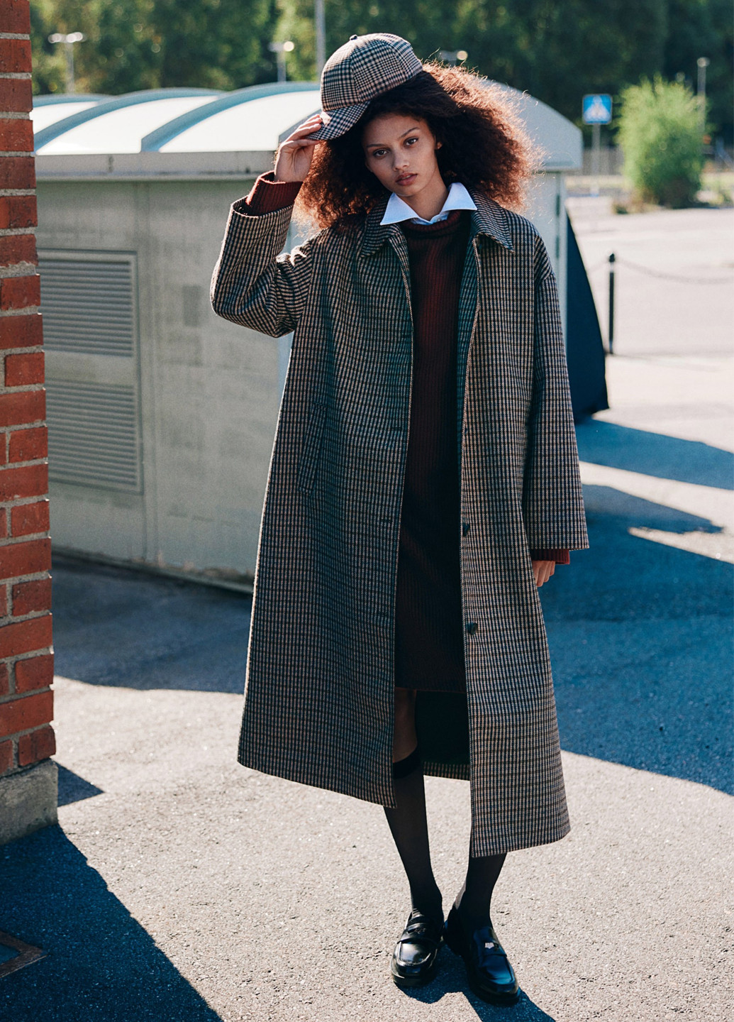 Бордовое кэжуал платье платье-свитер H&M однотонное