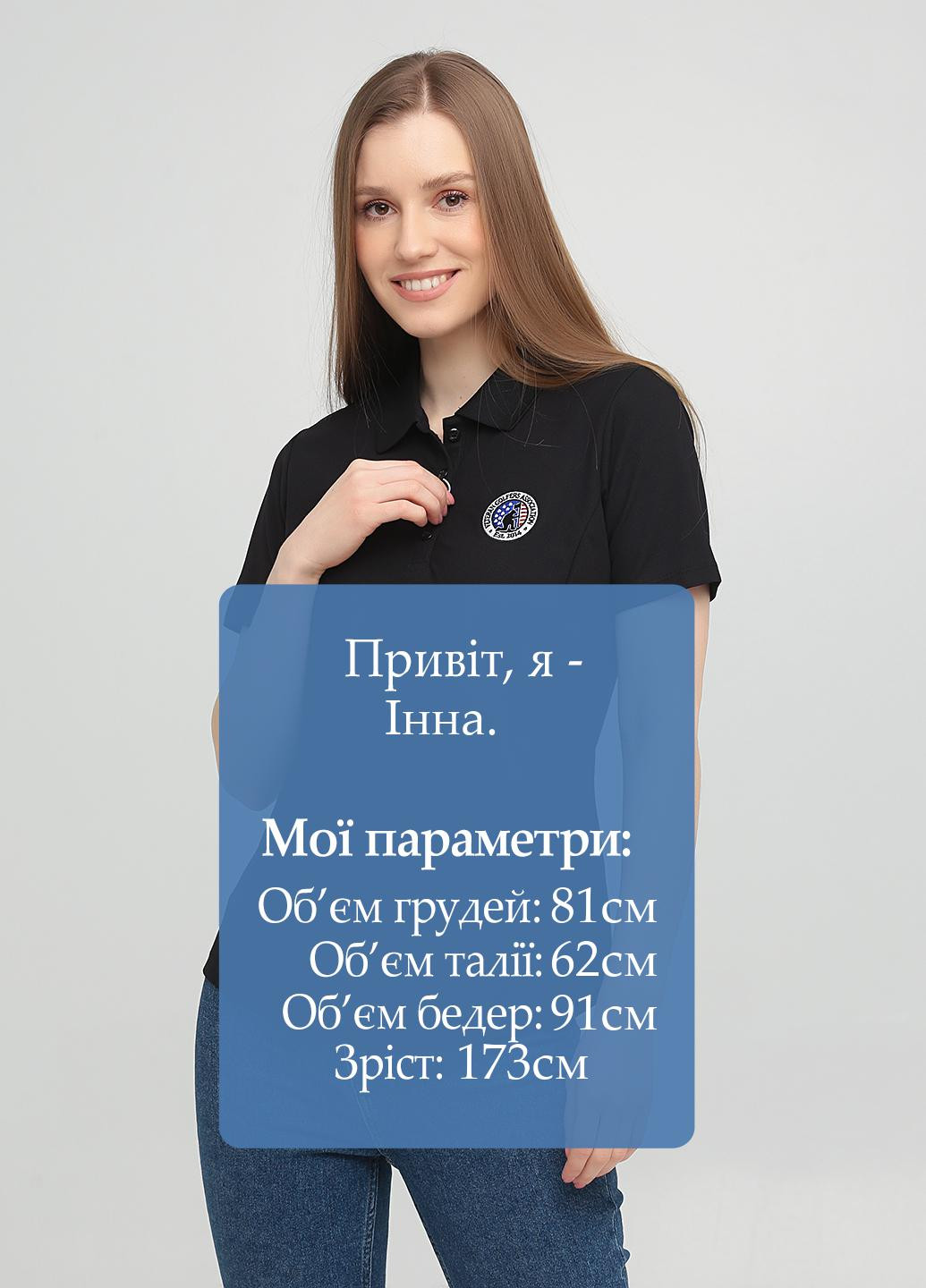 Черная женская футболка-поло Greg Norman однотонная