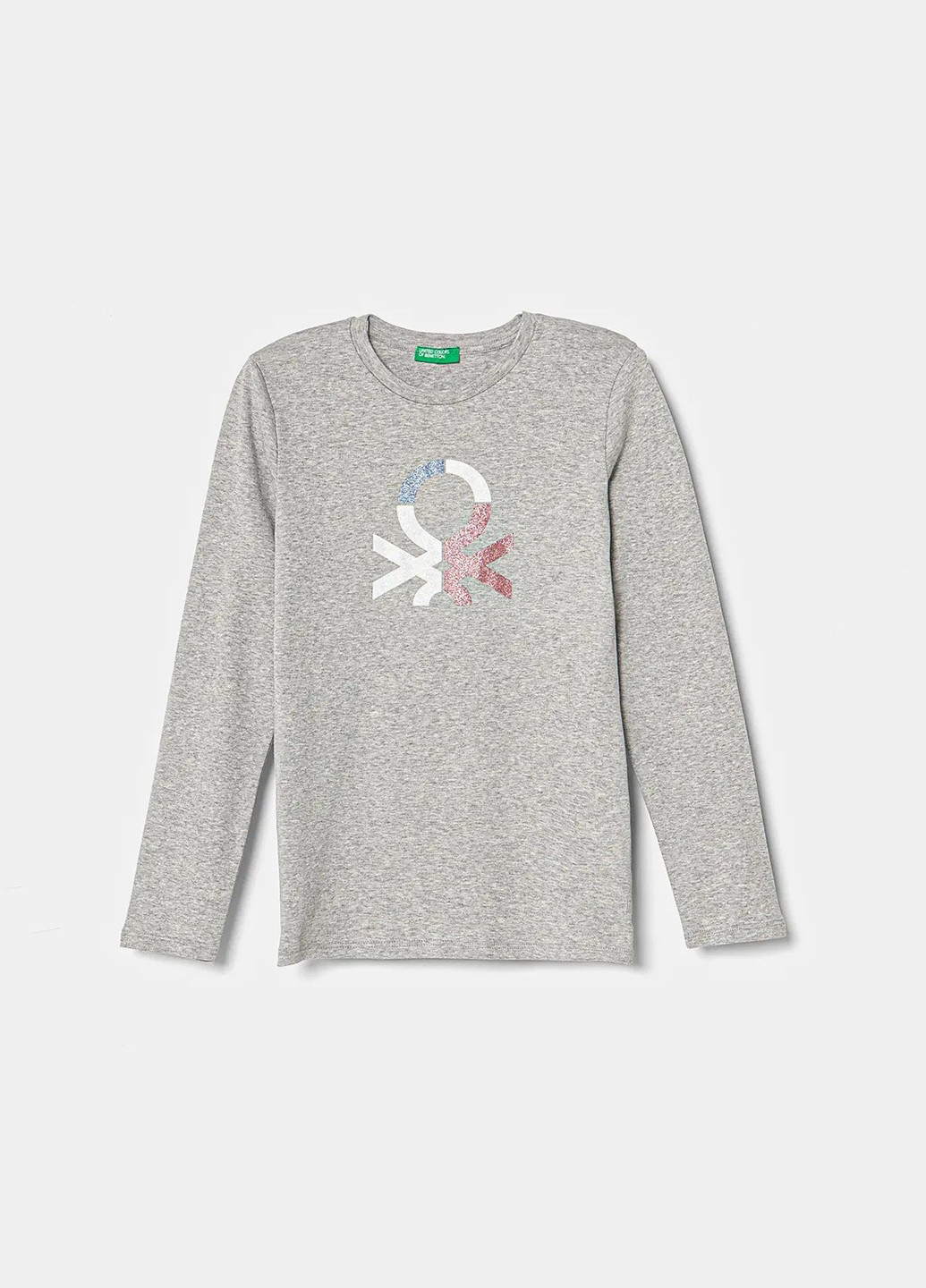 Серый демисезонный кэжуал лонгслив United Colors of Benetton меланж