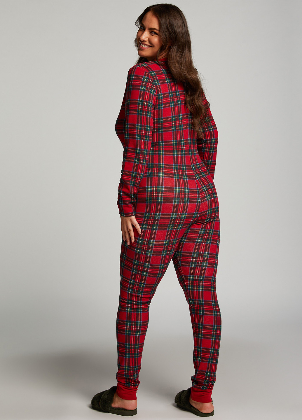 Комбинезон Hunkemoller клетка красный домашний полиэстер