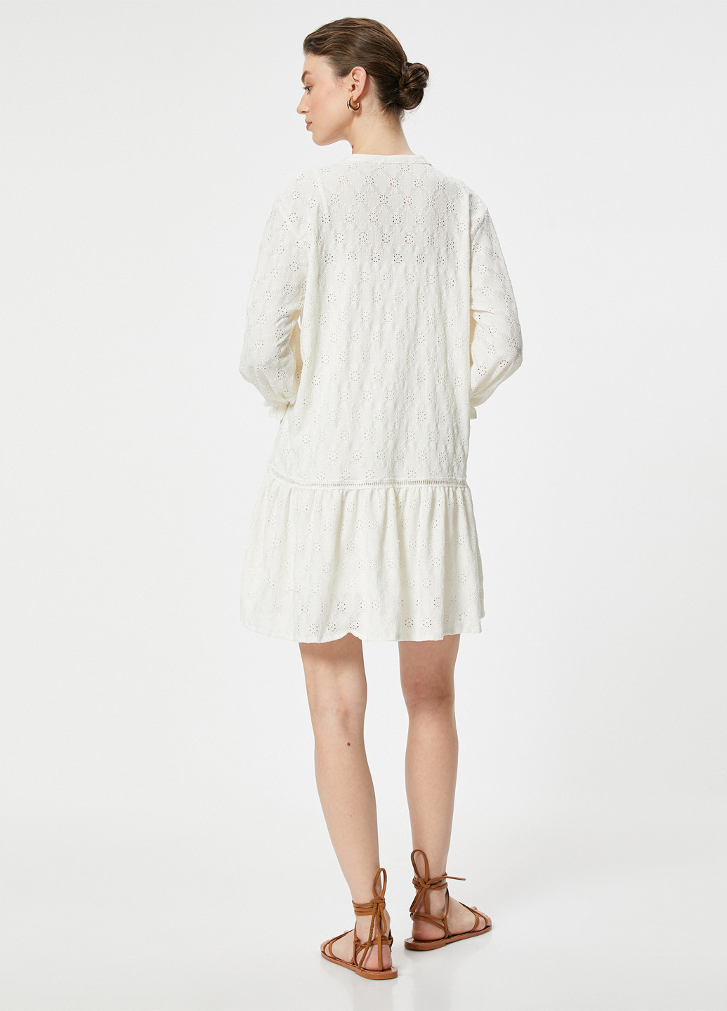 Молочное кэжуал, праздничный платье а-силуэт KOTON однотонное