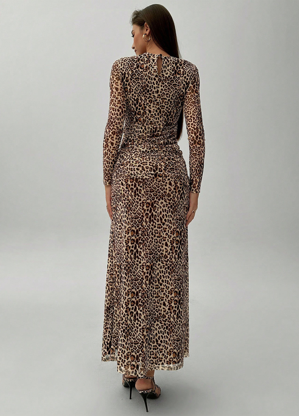 Бежева вечірня, кежуал сукня SHEIN леопардовий