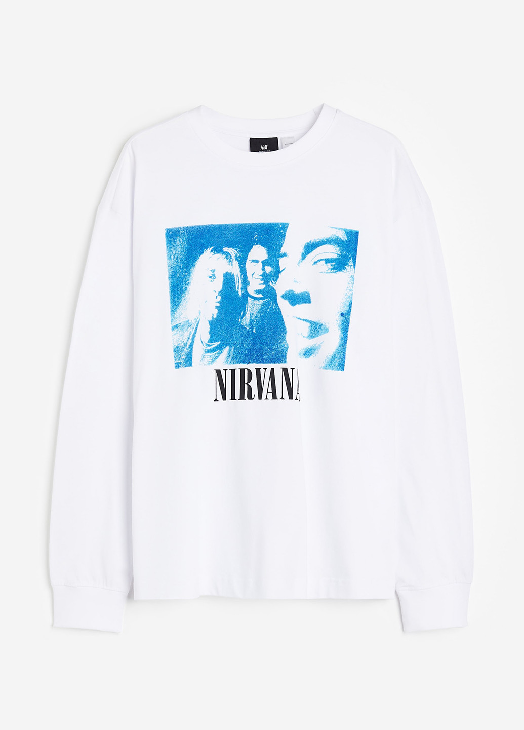 Лонгслів H&M малюнок білий кежуали бавовна