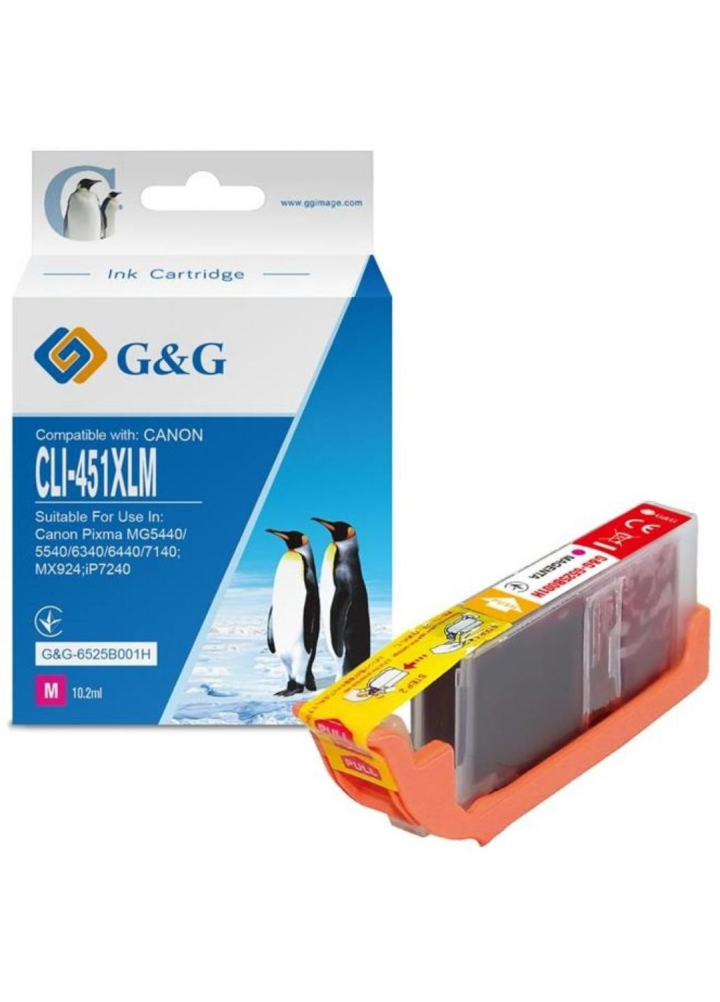 Картридж G & G (G & G-6525B001H) G&G canon cli-451m magenta (247618423)