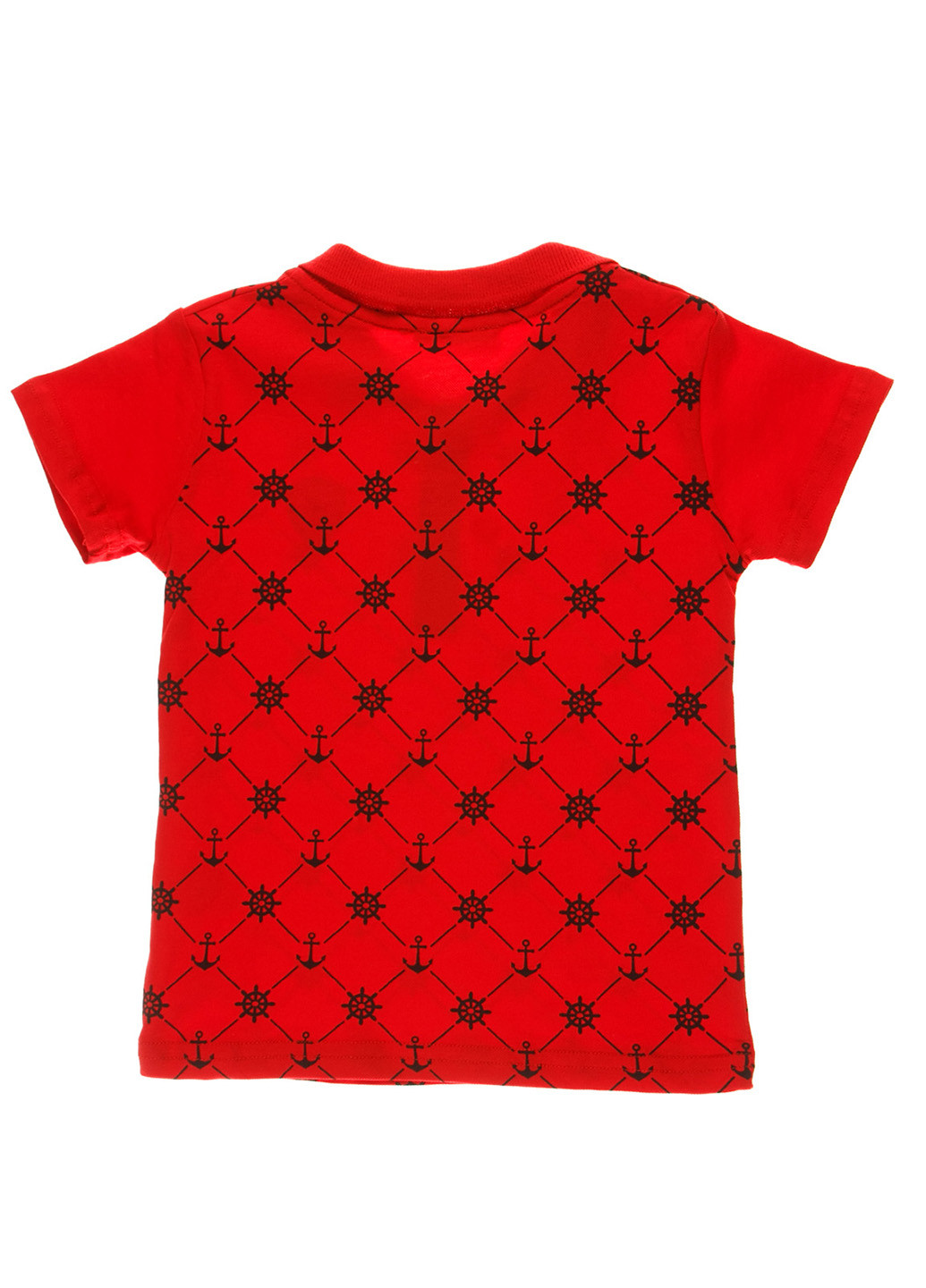Красная детская футболка-поло для девочки Mackays с орнаментом