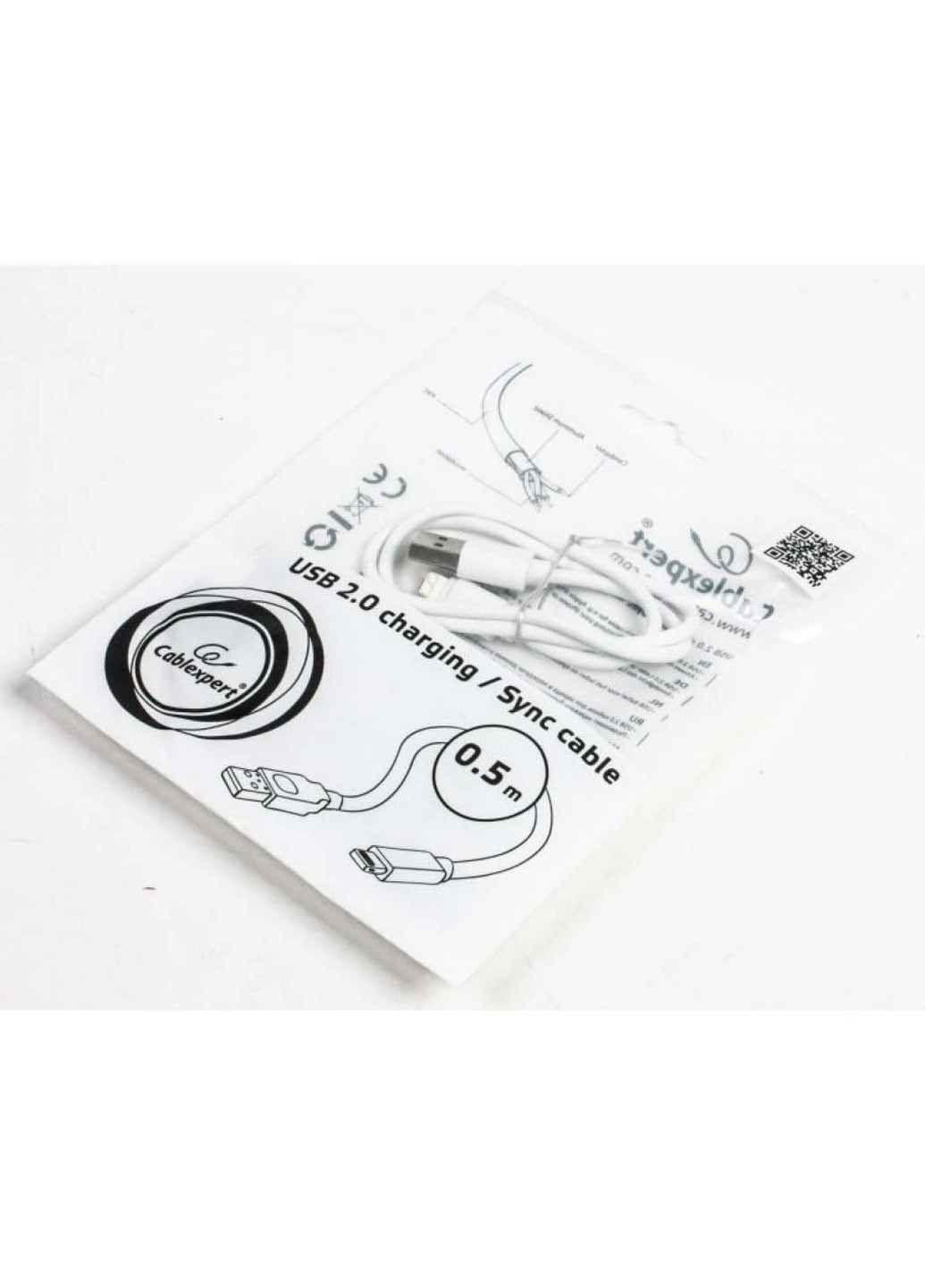 Дата кабель (CC-USB2-AMLM-W-0.5M) Cablexpert USB 2.0 AM to Lightning 0.5m (239382632)