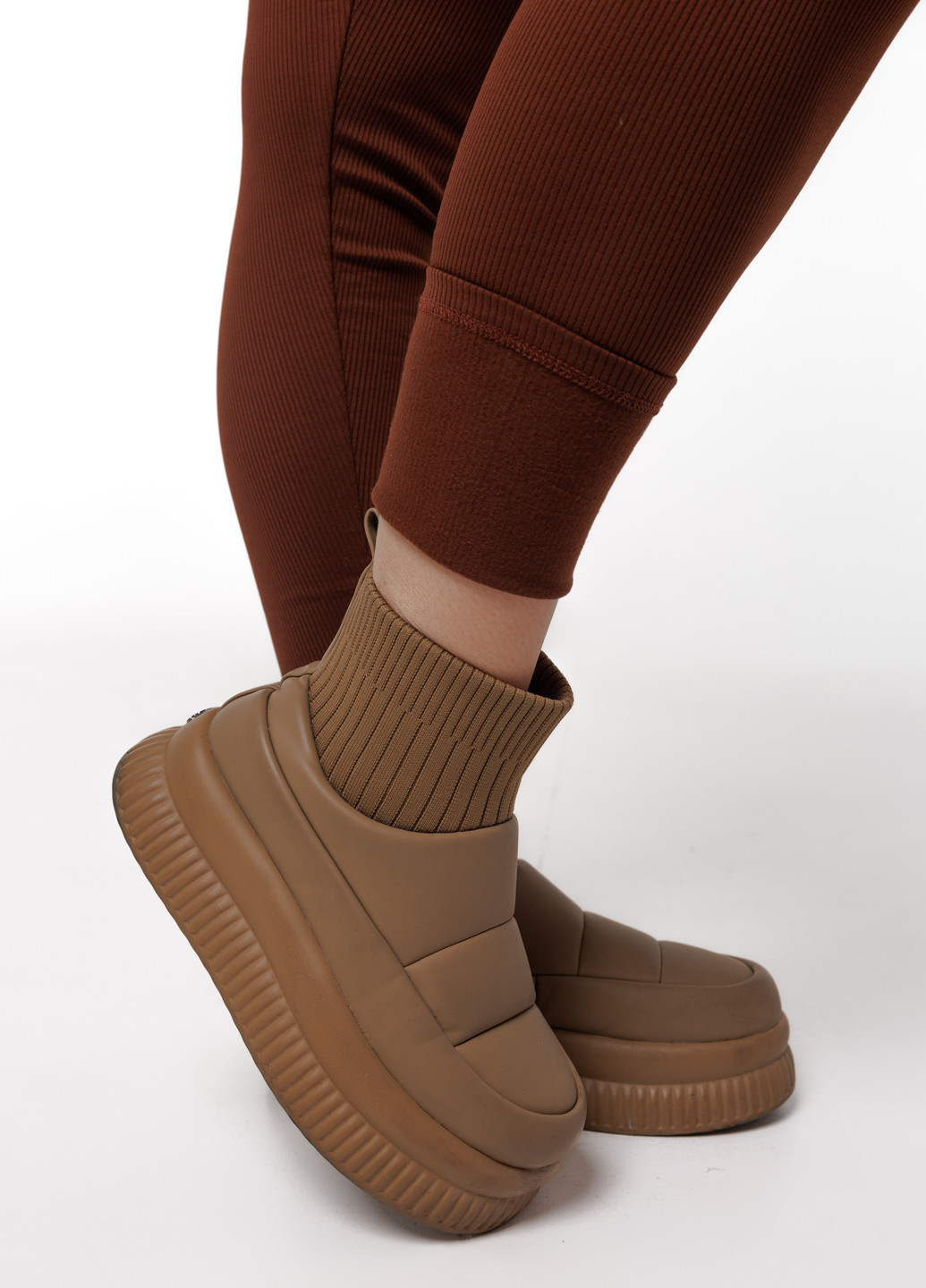 Коричневые демисезонные леггинсы Icon