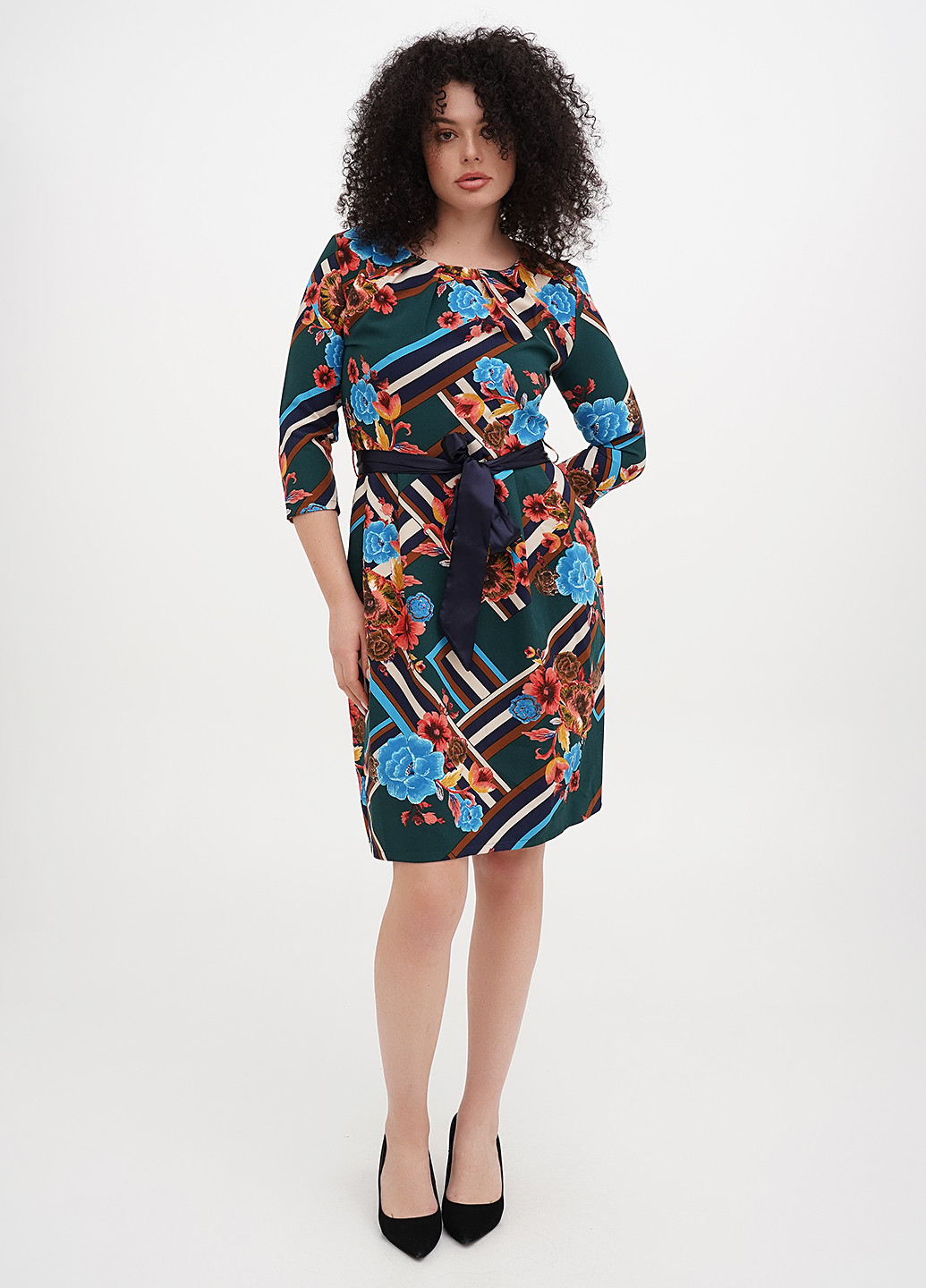 Темно-зеленое кэжуал платье футляр Imperial с цветочным принтом