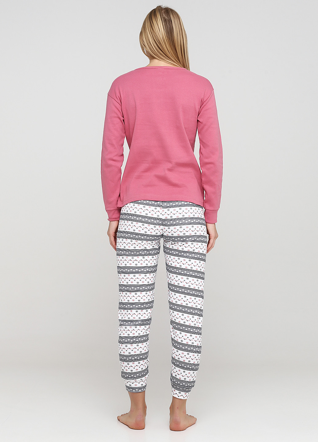 Рожева всесезон піжама (лонгслів, брюки) лонгслив + брюки Fawn