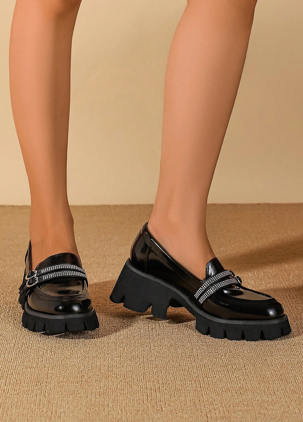 SHEIN Туфлі лофери чорний з штучна шкіра, китай — демісезон (322898927)