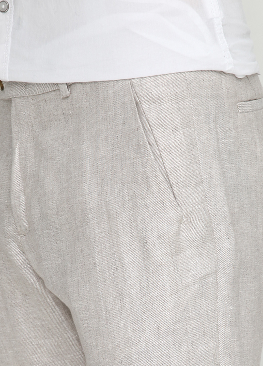 Серо-бежевые кэжуал демисезонные брюки Zara