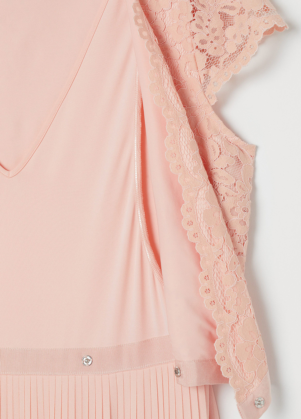 Персиковое вечернее платье для кормящих мам на запах, плиссированное H&M однотонное