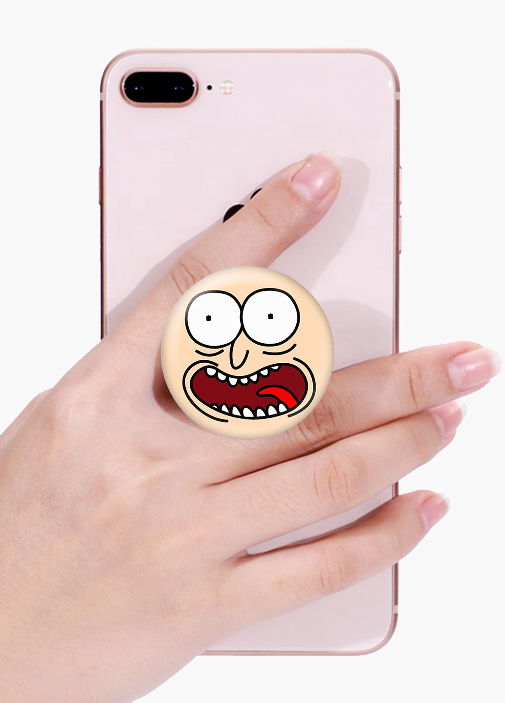 Попсокет (Popsockets) держатель для смартфона Рик Санчез Рик и Морти (Rick Sanchez Rick and Morty) (8754-2632) Черный MobiPrint (216836523)